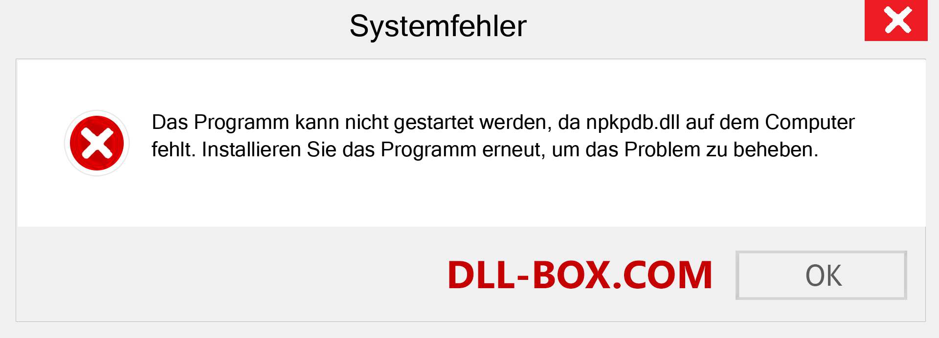 npkpdb.dll-Datei fehlt?. Download für Windows 7, 8, 10 - Fix npkpdb dll Missing Error unter Windows, Fotos, Bildern